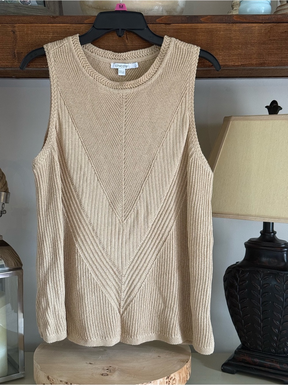 Chico's Chevron Knit Sleeveless Vest - XL (16/18)